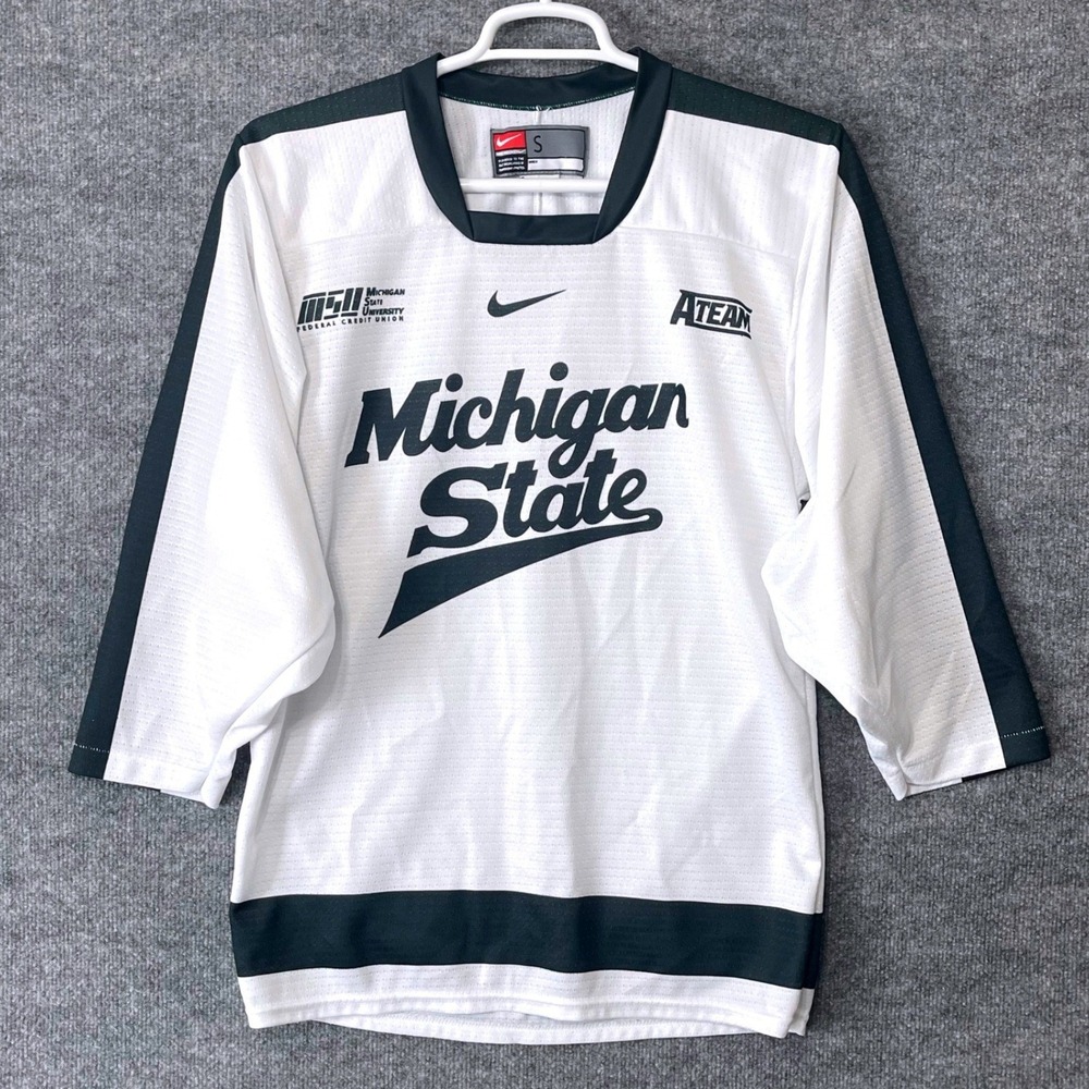 Nike Michigan State Spartans Hockey Practice Jersey Mens S White Green Canada